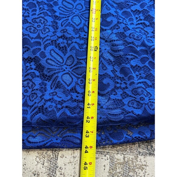 NWT Kiyonna Mademoiselle Lace Cocktail Dress 3X Sapphire Blue Scalloped Lace - Picture 8 of 11
